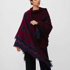 Aritzia Wilfred Diamond Mosaic Wool Blanket Scarf